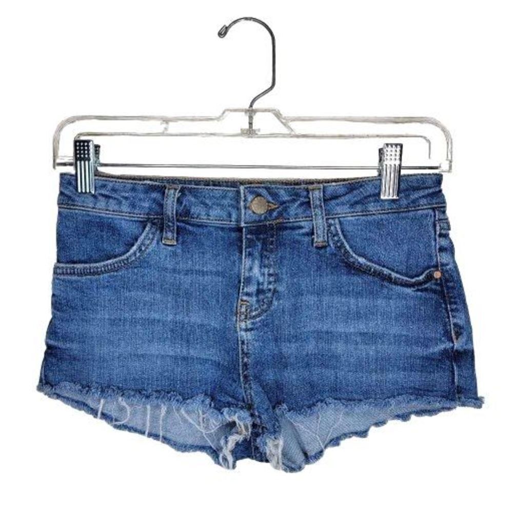 TopShop Moto Daisy Cut-Off Jean Shorts Blue Denim Size 4